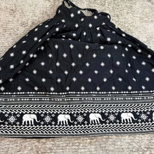 Old Navy Dark Navy and White Elephant Patterned Dress